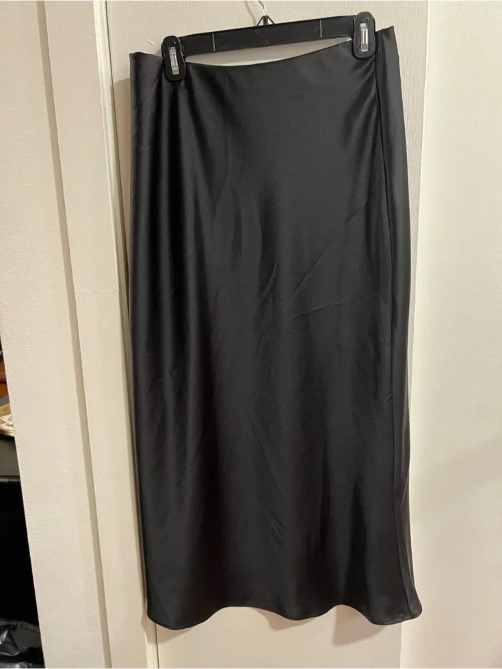 Black Satin Maxi Skirt